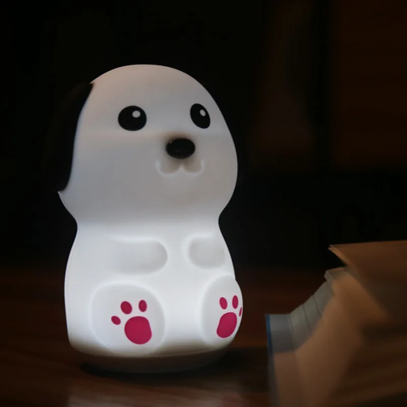 

Cartoon Dog Night Light Rechargeable Led Animal Night Light Baby Kids Bedroom Home Decor Lamps Christmas Gift for Children