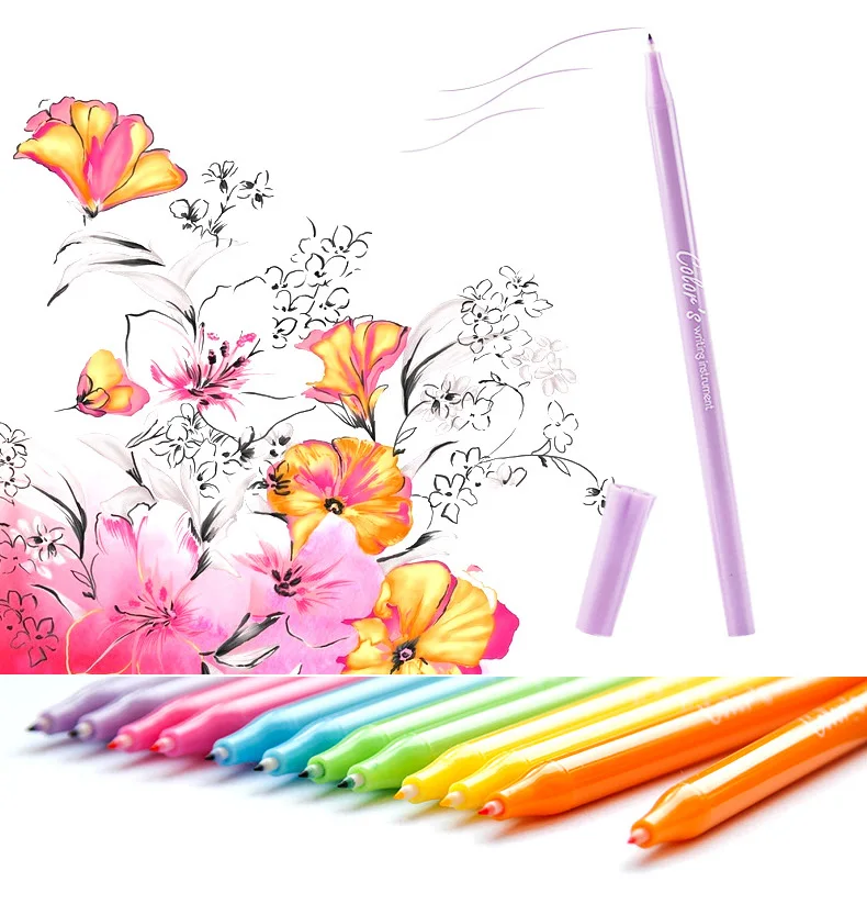 0,5 мм 6 цветов/упаковка маркерные ручки акриловые написанные наконечники на водной основе ролик чернильное перо