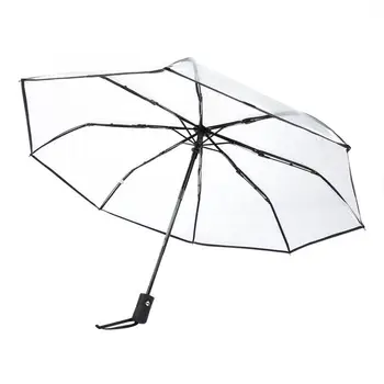 

Transparent Rain Umbrellas Folding Portable -fold Fashion Umbrella Windproof Rain Tools