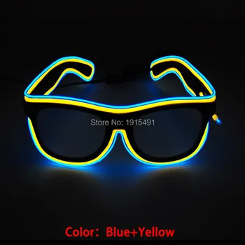 

Famous Birthday Party Decor Neon Led Bulbs Flickering Glasses Hipster Favor EL Cable Thread Voice Control Sunglasses for Cosplay