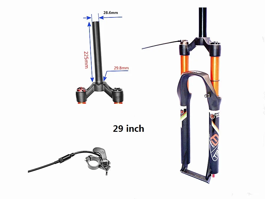 Ход 120 мм продаж горный велосипед вилка Air гашения удара вилка 1750 г включает в себя 26 27,5 29 дюймов велосипедная амортизационная или штепсельной вилки - Цвет: 29 inch