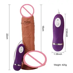 Электрический Вибрационный фаллоимитатор двухслойный силиконовый секс-игрушка 10 Частотная Вибрация Женский вагинальный массажный