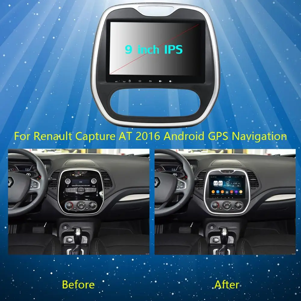 Excellent IPS 9" Android 9.0 8Core 4G+64G Car Multimedia Player For Renault Capture captur 2011-2018 MT GPS Radio Stereo CarPlay Parrot BT 2