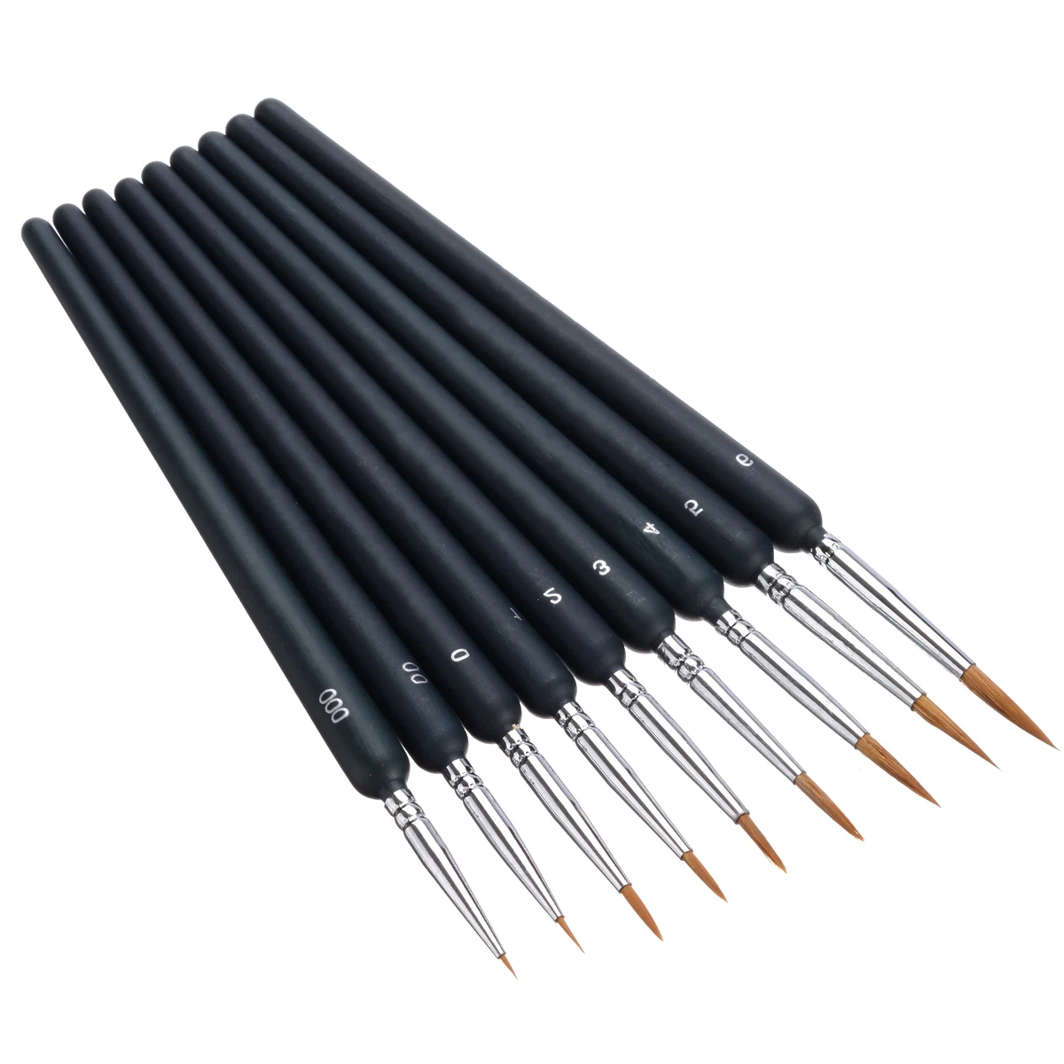 9pcs/Set Paint Brushes Artist Weasel Hair Brush Pen For Oil Painting Gouache Watercolor Paint For Beginners Drawing