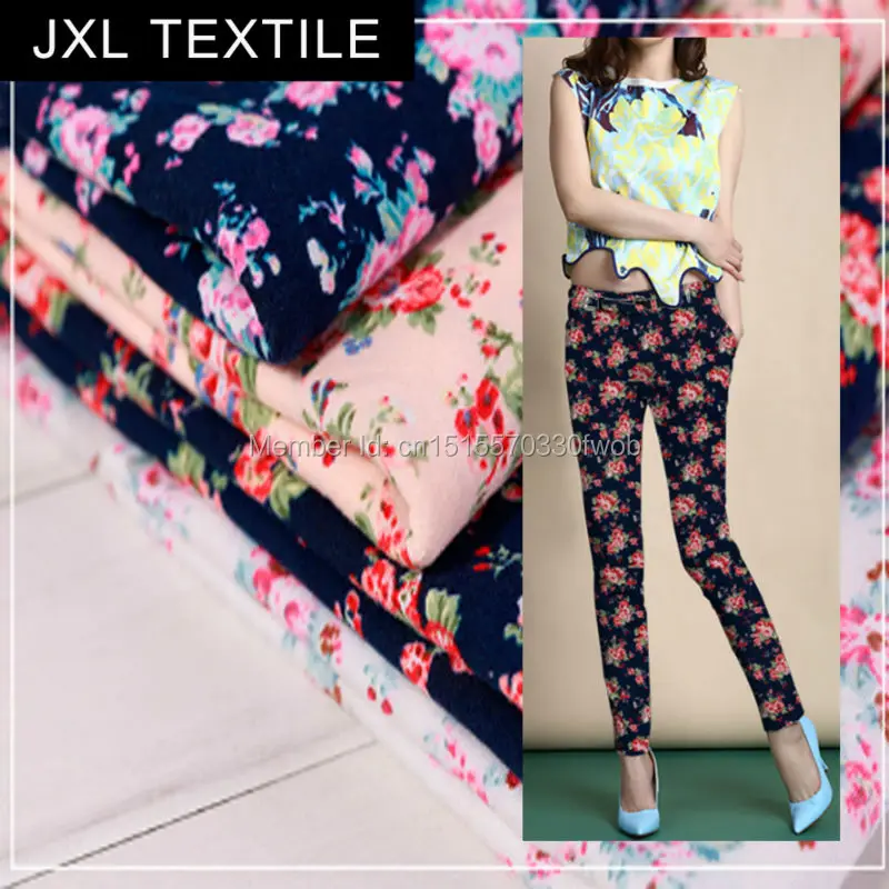 

printed fashion garment jersey fabric sewing ladies skirt dress pants socks scarf wholesale tiny flower cloth 2018 high quality