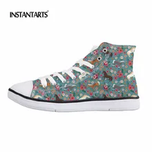 INSTANTARTS Crazy Horse кроссовки с цветочным рисунком детская Высокая парусиновая обувь для мальчиков и девочек уличная детская прогулочная спортивная обувь