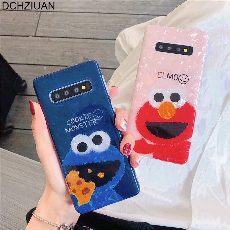 

DCHZIUAN For Samsung Galaxy S10 Plus S8 S9 Plus Case Sesame Street Conch Shell Cute Phone Case For Samsung Galaxy Note 8 9 Cover