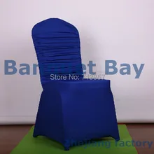 Топ гофрированный спандекс крышка стула Королевский синий цвет