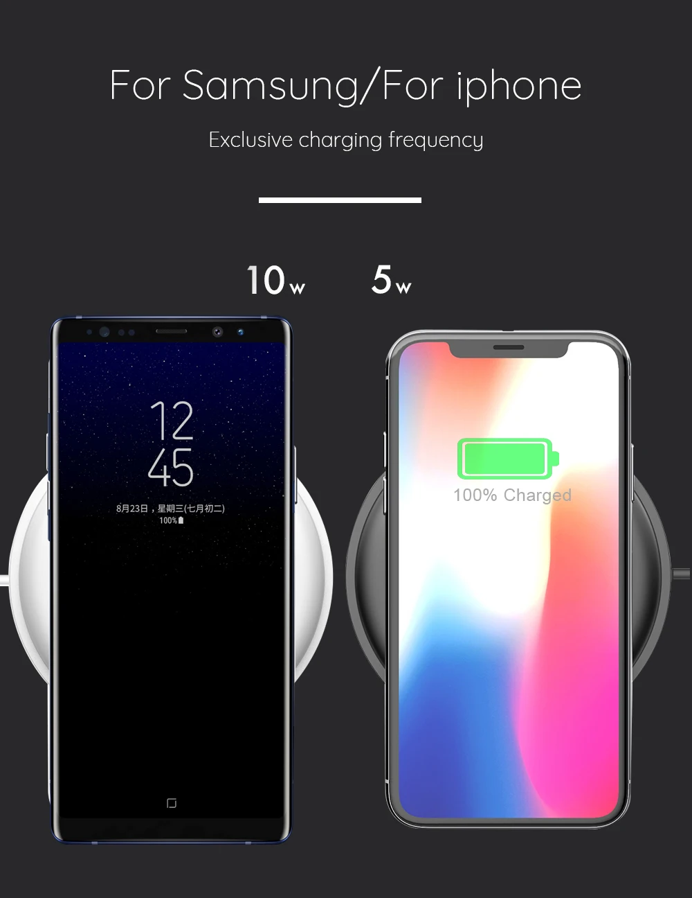 Portefeuille 10W QI Wireless Charger Fast For Samsung S9 Plus S8 S7 Apple iPhone 8 XS Max XR X QI Cordless Wirless Charging Pad (4)
