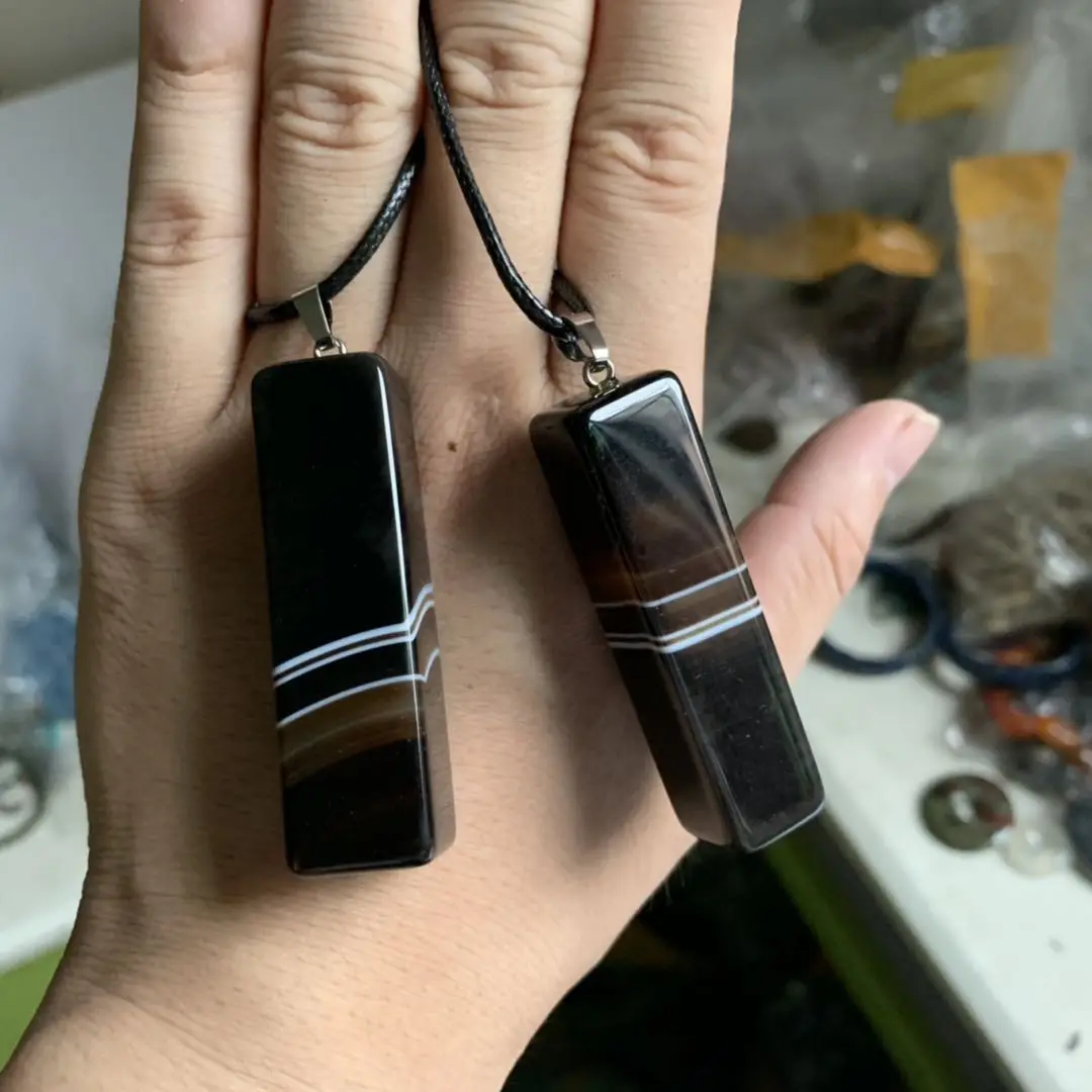 

cuboid shape Sardonyx agates pendant natural stone pendant DIY jewelry pendant for man for woman wholesale !
