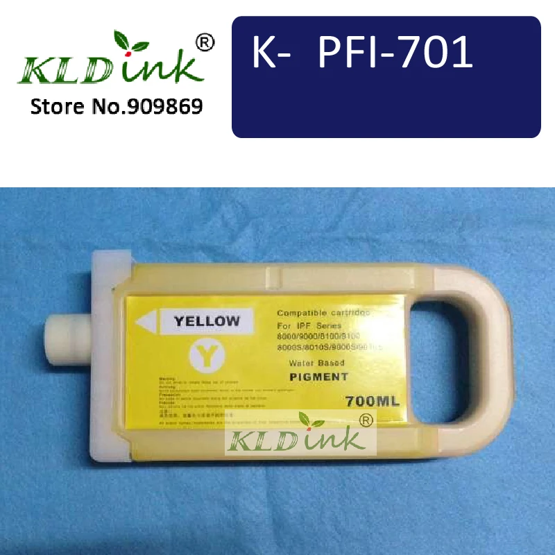 KLDINK PFI 701Y Yellow Ink Cartridge ( PFI 701 0903B001 Ink) Compatible with imagePROGRAF