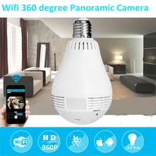 960P Wireless Panoramic IP 3D VR Camera WIFI Bulb Light FishEye Surveillance 180/ 360 Degree CCTV Home Security Mini Cam Wi-Fi giantree 720p wifi 360 degree panoramic fisheye lens cctv cam home security ip camera webcam cctv security camera