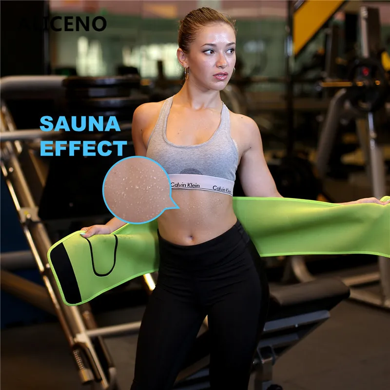

ALICENO Neoprene Sportswear Waist Sauna Belts Slim Tummy Control Waist Cinchers weight loose belts plus size 21cm high 108cmlong