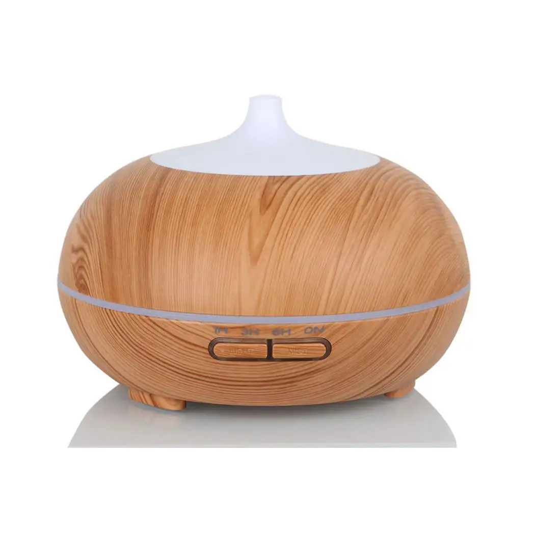 

400ml Ultrasonic Air Humidifier Aroma Essential Oil Diffuser Humidifier Mist Fogger Maker Home Gradient LED Light Wood Grain