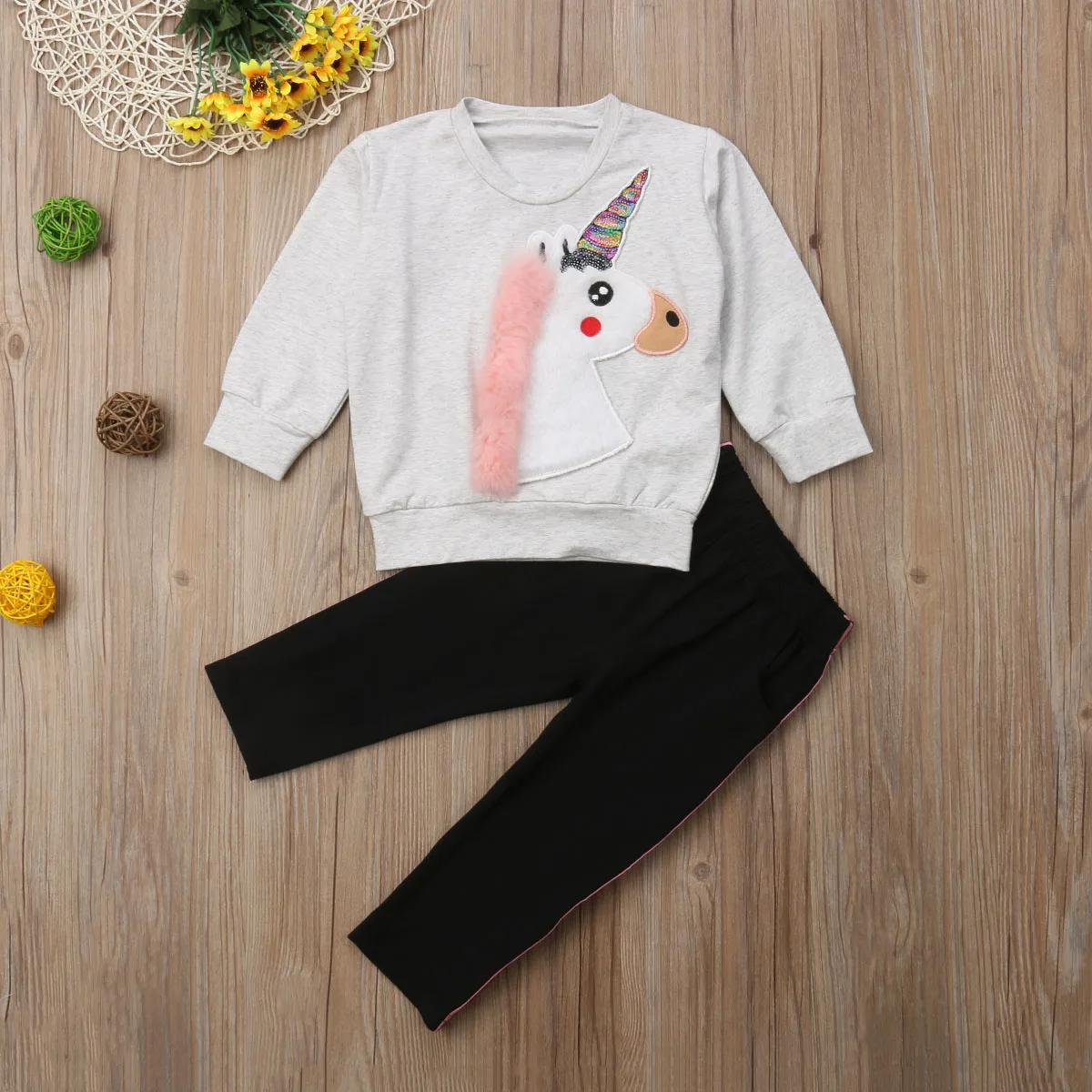 

Pudcoco Toddler Baby Girl Clothes Unicorn Cotton Tops Long Pants 2Pcs Outfits Tracksuit Clothes