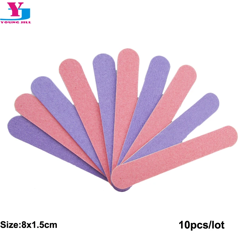 

10 X Nail File Hot Sale Professional Nail Files Double Side Buffer Buffing Slim Crescent Grit Nail Tools Disposable Lime a ongle