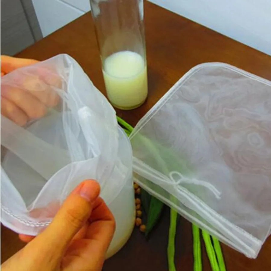 

Nut Milk Bag Reusable Almond Milk Bags Commercial Food Grade Fine Nylon Mesh Food Strainer & Cheese Maker Coffee & Tea Filter