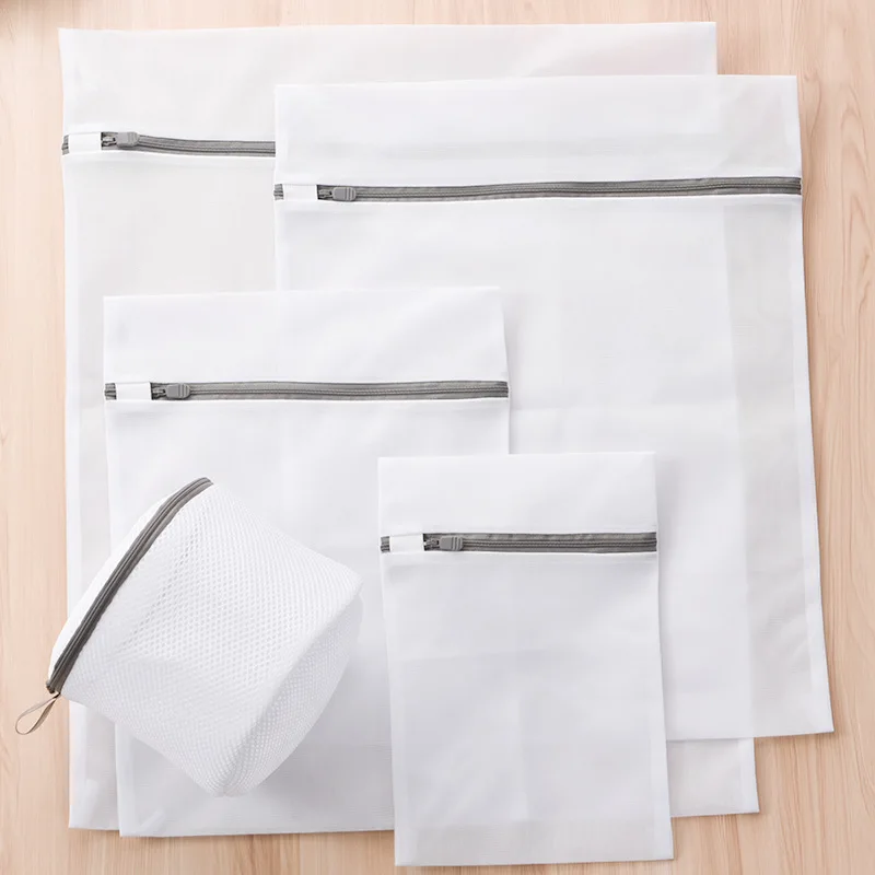 

LISM Zippered Foldable Nylon Laundry Bag High Quality Socks Underwear Clothes Washing Machine Protection Net Mesh Bags Wash Bags