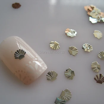 

MS-310-1 Free Shipping Metal Sea Series Silver Shell Nail Art Metal Sticker Nail Art Decoration Fancy Outlooking