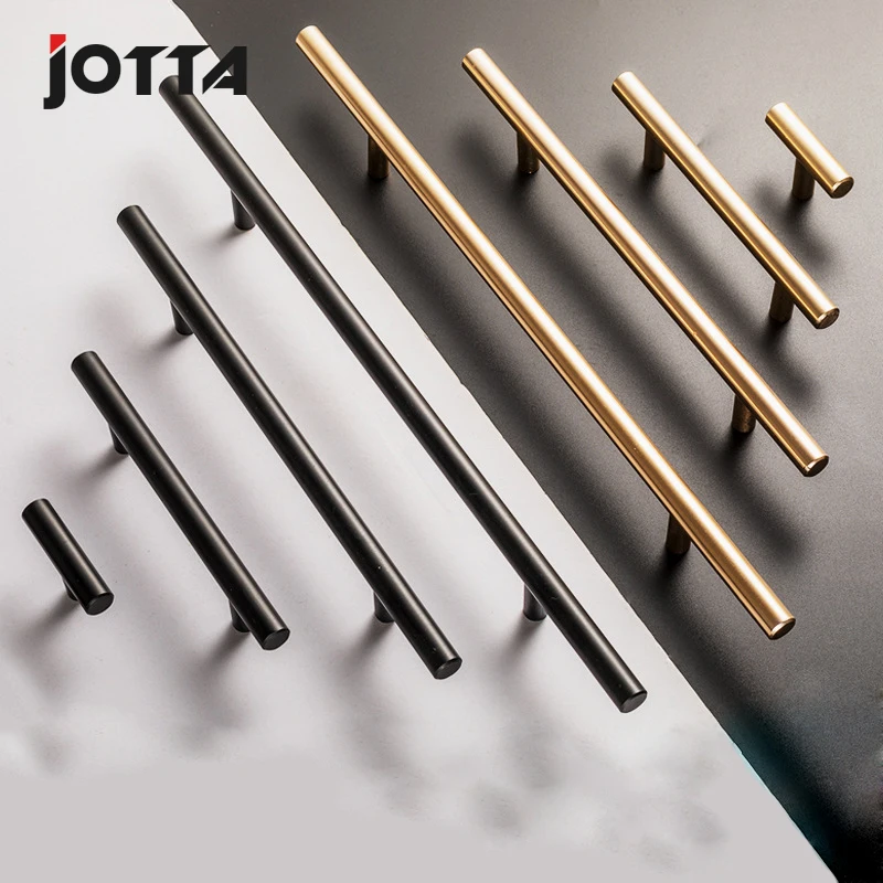 

Aluminium alloy handle Nordic contracted solid black handle gold chest drawer handle