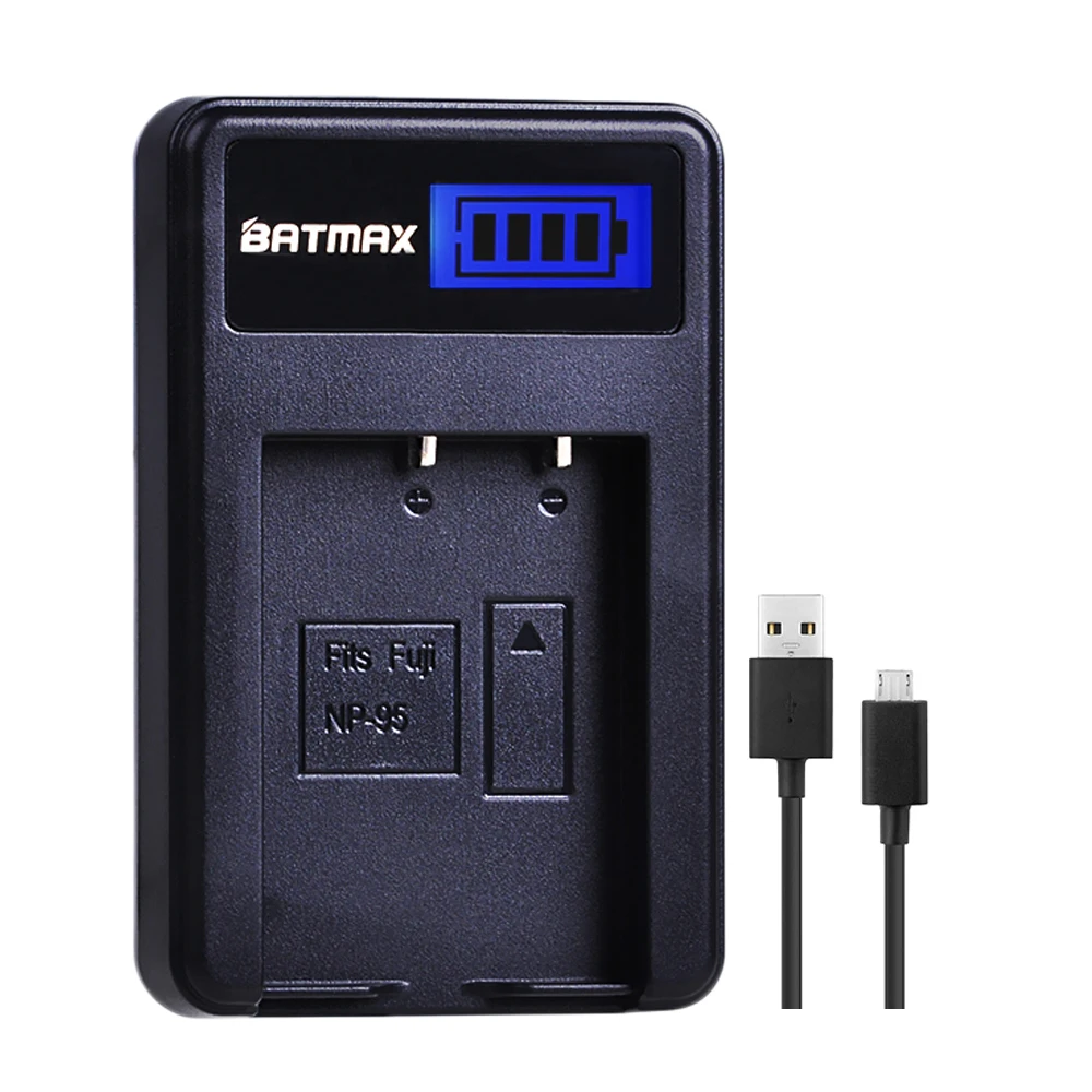 Caricabatterie Usb Lcd Batmax Np-95 Np 95 Np95 Per Fujifilm X30 X100 X100S X100T Xs1 Fujifilm Finepix F30 F31 3D