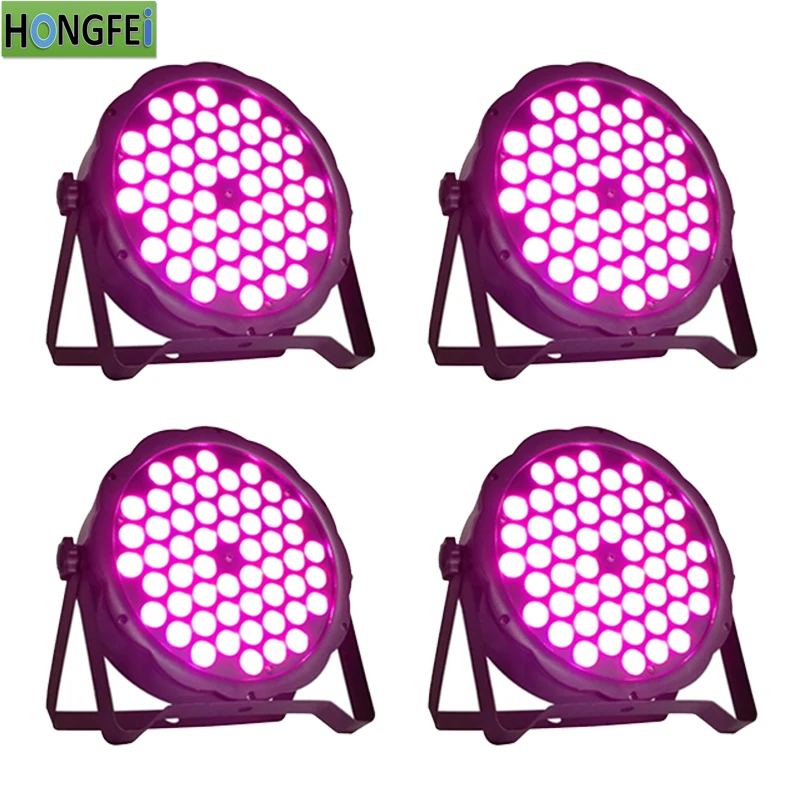 4 шт./54x3 Вт RGB 3в1 СВЕТОДИОДНЫЕ полноцветные par огни dmx512 плоские профессиональное
