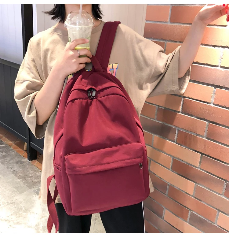 2019 Backpack Women Backpack Solid Color Women Shoulder Bag Fashion School Bag For Teenage Girl Children Backpacks Travel Bag