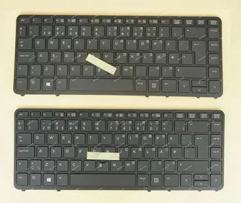 

DK Norwegian Nordic Danish Backlit Keyboard For HP Elitebook 745 G2 750 G1 750 G2 755 G2 Laptop ,Black Frame Black, with Pointer