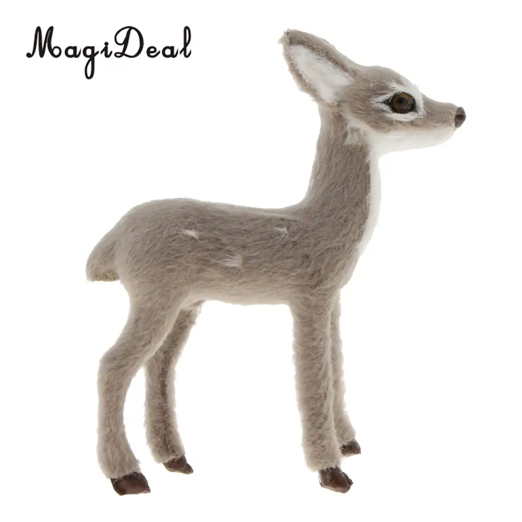 Mini Christmas Simulation Small Sika Deer Doll Xmas Ornament Miniatures Prop Home Decoration Standing