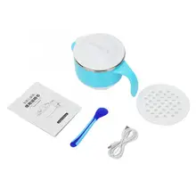 Электрическая Мультиварка из нержавеющей стали чашка для кормления малыша Детская музыка сохранение пищи миска с подогревом зарядка через usb elektrikli