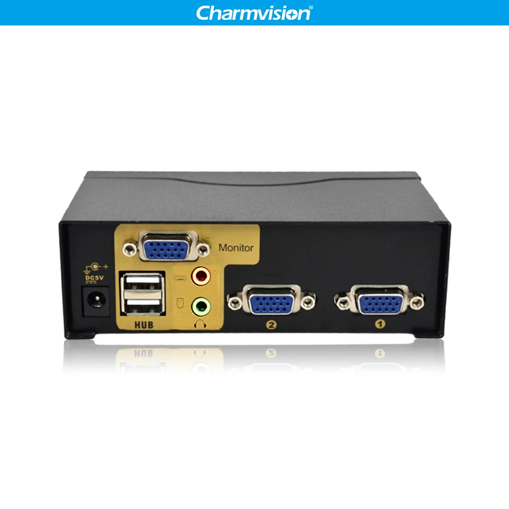 Charmvision VK201A 2 шт. хосты порты Авто USB KVM аудио мульти компьютер коммутатор с VGA 3,5 мм USB Тип клавиатура мышь