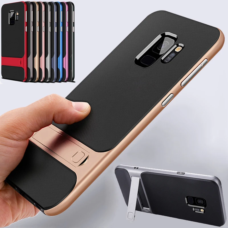Чехол для J6 J8 A6 A8 A9 2018 гибридный чехол из ТПУ + бампер с подставкой Samsung Galaxy S10 S10e 5G S9