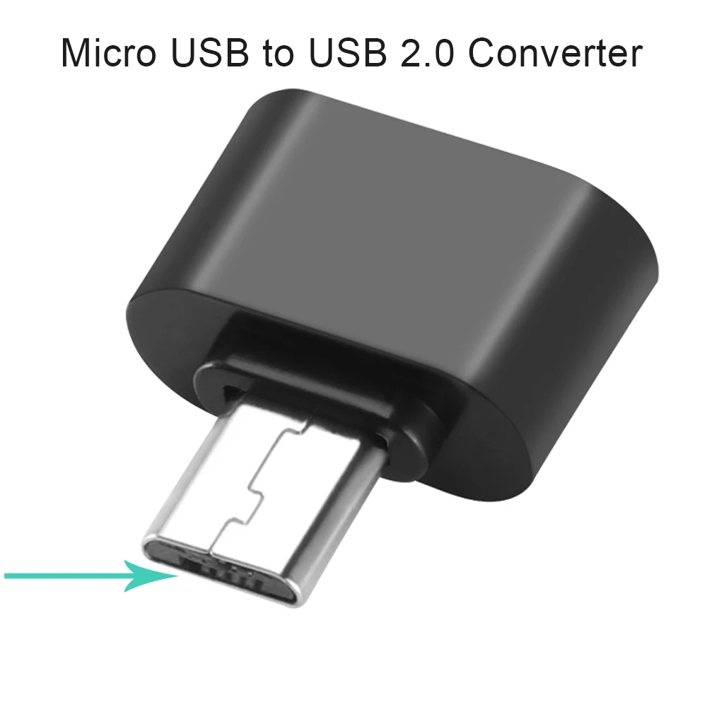 POWSTRO Мини OTG USB кабель OTG адаптер микропроцессор type C адаптер Micro USB конвертер USB для планшетных ПК Android - Цвет: USB2.0 black