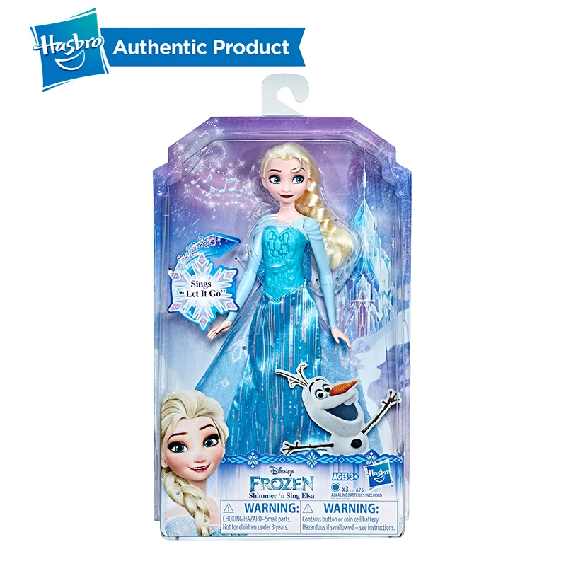 Hasbro Disney Frozen Shimmer 'n Sing Elsa поющая кукла frozen toys Dress up Games|Игровые фигурки и