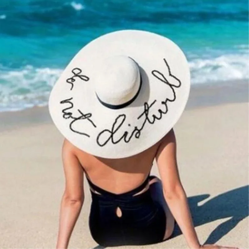 

2019 Summer Fashion Floppy Straw Hats Casual Vacation Travel Wide Brimmed Sun Hats Foldable Beach Hats For Women With Big Heads