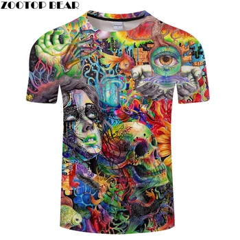 

Beauty&Skull 3D Print t shirts Men Women tshirts Summer Funny Short Sleeve O-neck Tops&Tees Streetwear Drop Ship ZOOTOP BEAR