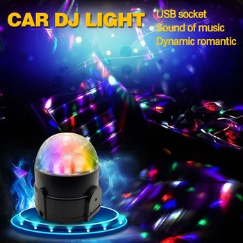 

RGB Car-styling DJ light Mini RGB 6W LED MP3 Club Disco Party Crystal Magic Ball Stage Effect Rotating Bulb With USB Interface