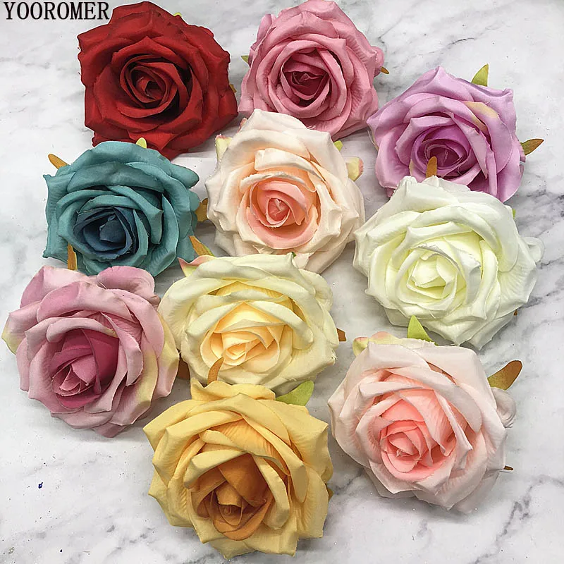 YOOROMER 5 шт. искусственная Цветочная головка 8 см цветок розы для свадебного
