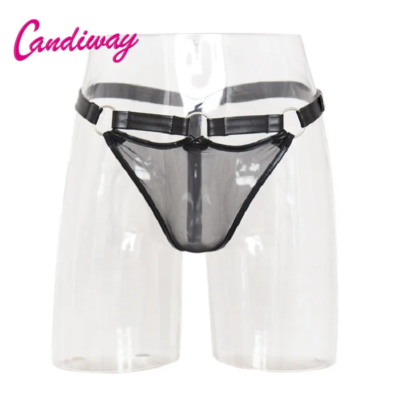 Exotic Sexy Men Mesh Bandage lingerie Thong Pouch NightLife transparent