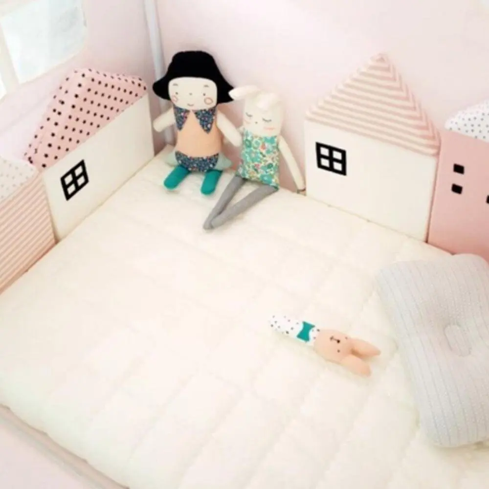 4 шт. Новое поступление детская кровать Macaron бампер маленький дом узор детская кроватка постельные принадлежности для новорожденных детская кровать Постельное белье-бампер