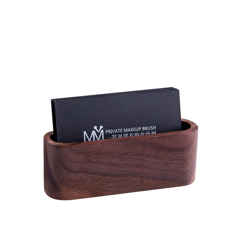 Wood Business Card Holder For Desk Women And Men Card Case Desktop