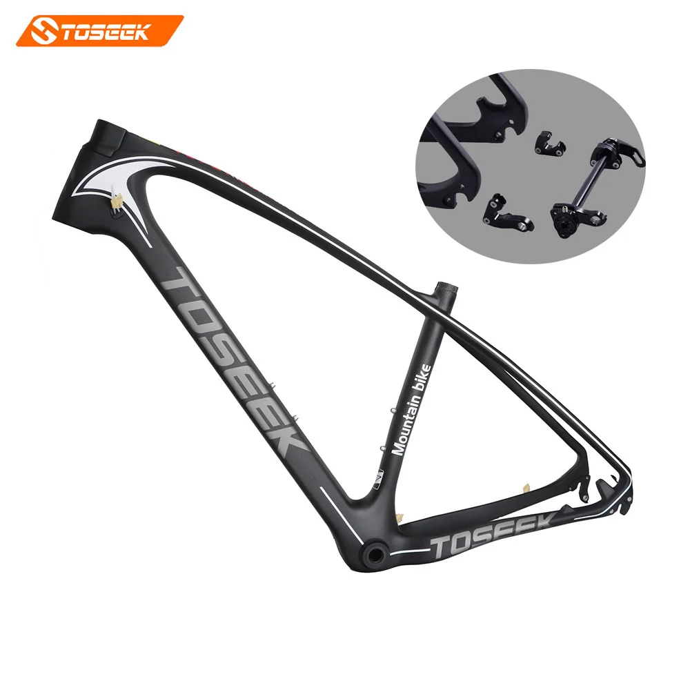 

2017Toseek Carbon mtb frame 27.5/29 ER carbon fiber frame BB30/BSA carbon bicycle frame free headset 3K matte15/17/19 inch 1250g