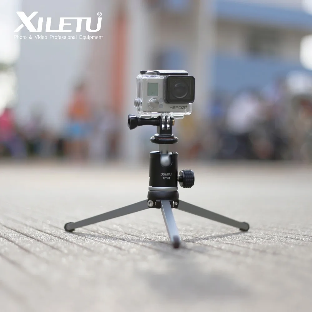 

XILETU MT26+XT15 Mini Multifunctional Tabletop Tripod Aluminum Alloy Portable Bracket Ballhead for Cellphone Gopro DSLR Camera