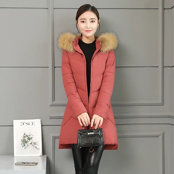 

2018 Sale Long Broadcloth Acetate Full Slim Pockets New Parkas Women Winter Coat Thick Cotton Jacket Womens Outwear Parka No449