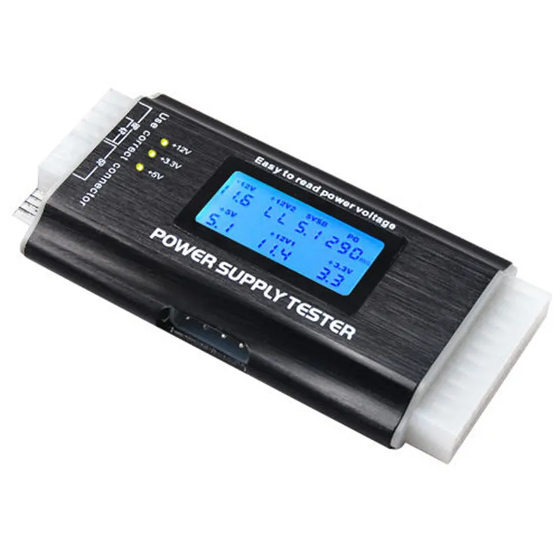 Power Supply Tester 20 24 Pin Sata LCD PSU HD ATX BTX Voltage Test Source 