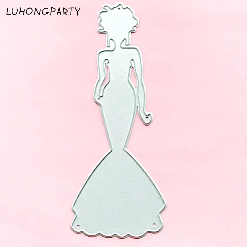 Fishtail Skirt Woman Metal Die Cutting Dies Scrapbooking Embossing Folder、FO
