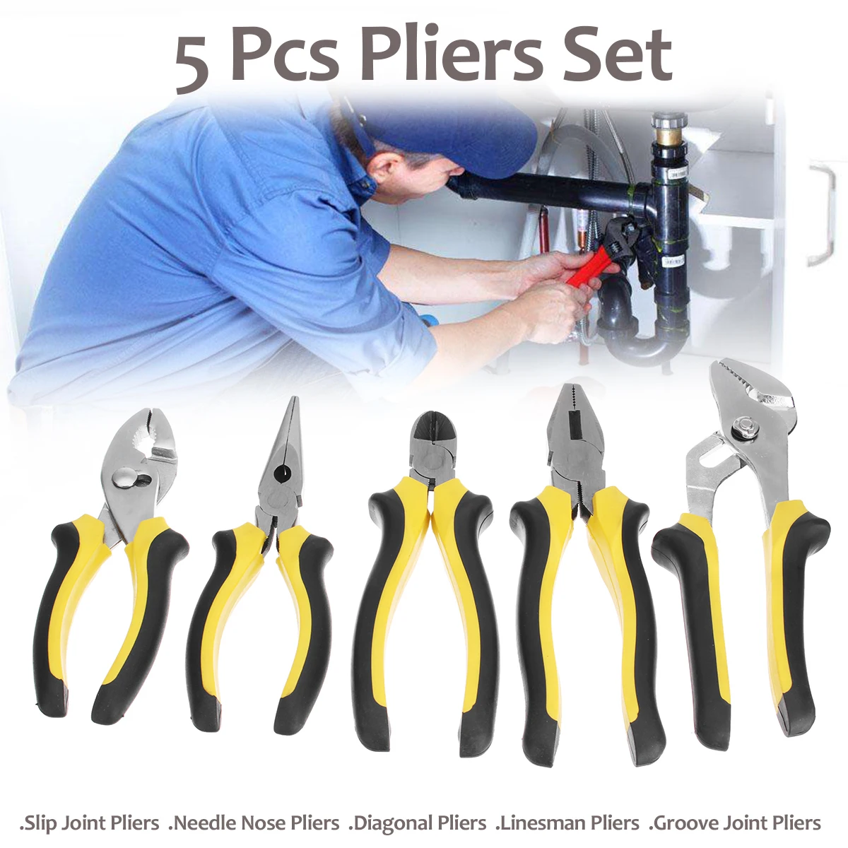 

5Pcs Mini Diagonal Nose Pliers Electrician Wire Stripper Cable Cutter Plier Set Plumbing Crimping Long Nose Plier Hand Tool