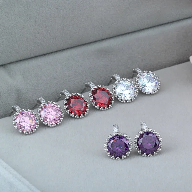 Simple Design Cz Diamond Earrings Imitation Studs For Women Simple Design Cz Diamond Earrings Imitation Studs For Women