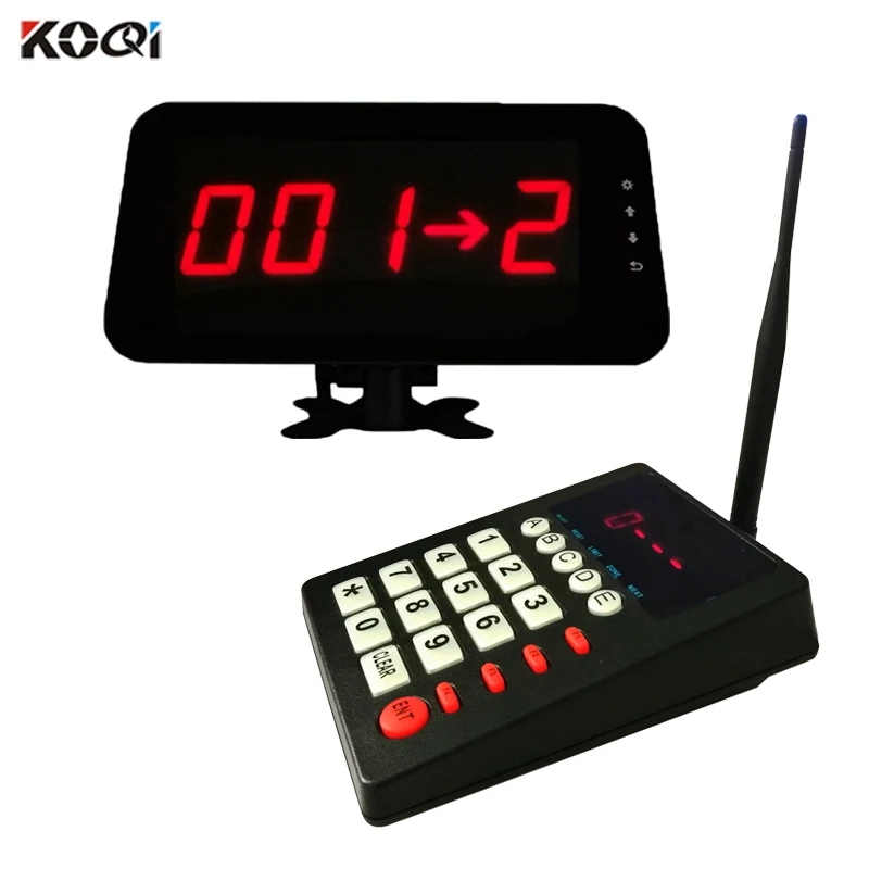 

433.92mhz Number Call System Wireless Calling System 2pcs Counter Keypad 1 Display Screen for Queuing Management Device