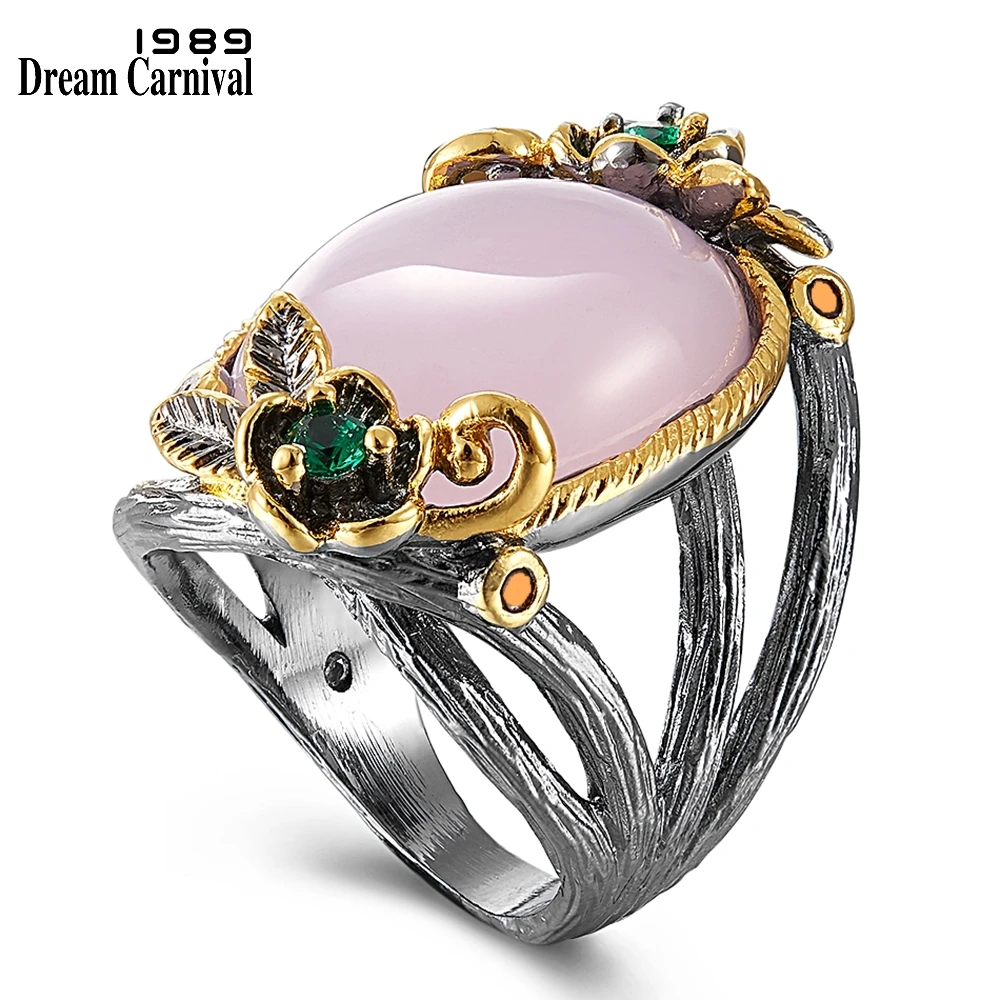 Comprar DreamCarnival 1989 anillos de mujer Vintage Pinky temporada Gran selección Piedra Negro oro Color joyería anillo fiesta debe tener WA11659